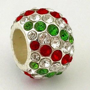 Brighton Ice Diva Bead, Red/Green Crystals, New